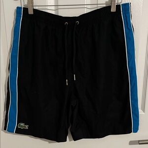Lacoste Black and Blue Athletic Shorts